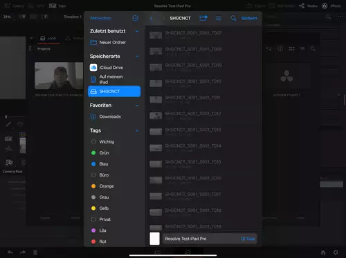 Blackmagic DaVinci Resolve für iPad Pro: Ultramobiler Videoschnitt mit Farbkorrektur : Exportresolveipad