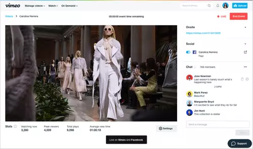  Live video on Vimeo and Facebook 