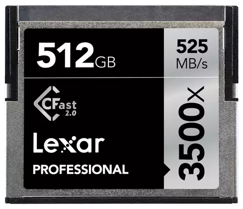 Die Lexar Professional 3500x CFast 2.0-Karte fasst als erste 512 GB