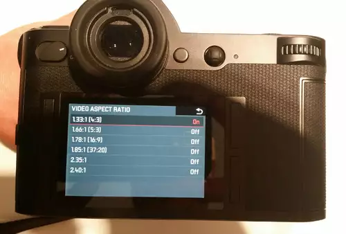 Aspect ratio Menü