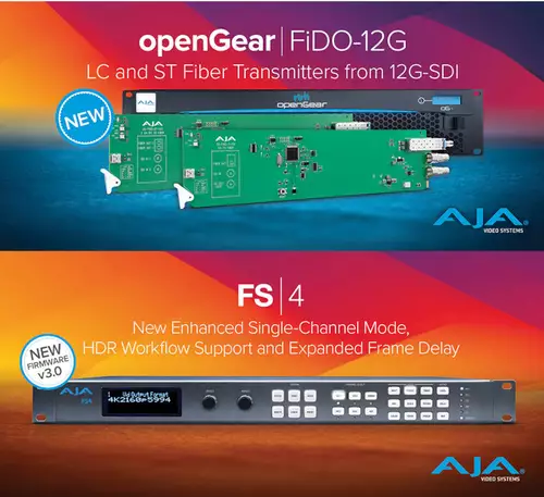 AJA: Neue openGear 12G-SDI-zu-Glasfaser-Konvertierungslsungen und viele Updates