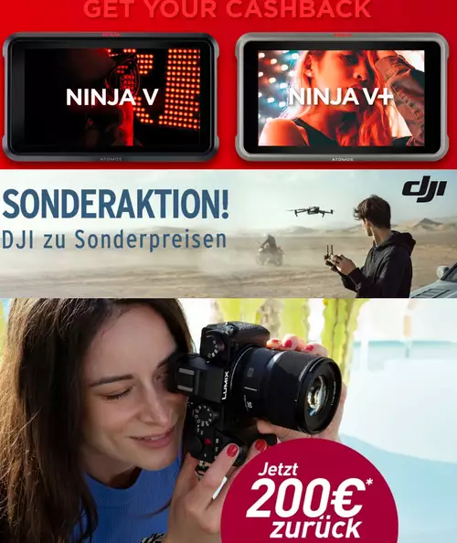 Rabattaktionen und Cashbacks im April 2022: Sparen bei Atomos, DJI und Panasonic