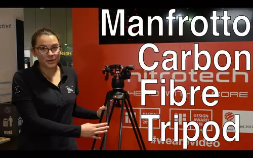 Messevideo: Manfrotto Carbon Stativ mit neuer Auszugsarretierung, 50% torsionssteifer // IBC 2018