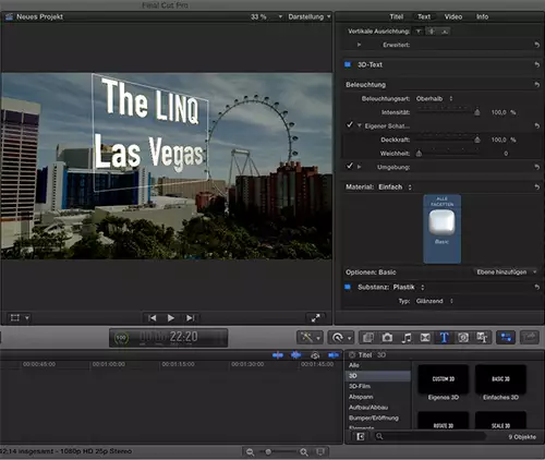 3D Titel in FCPX 10.2