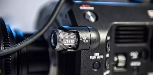 Massives ND-Filterrad an der Sony FS7