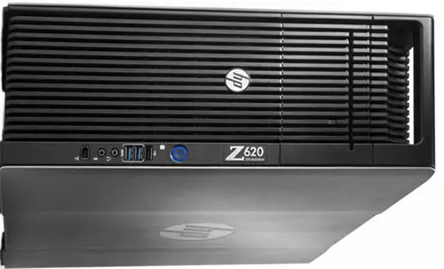 Die HP Z620 lässt sich auch liegend in ein Rack einbauen.