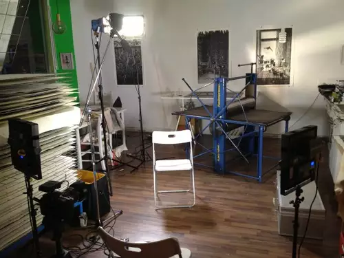 Interview Set mit 3 LEDs, 1xArri 800W, Canon 5D Mark III und Sennheiser G3 Funkstrecke