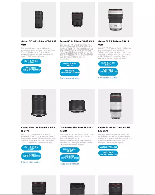 Nahezu alle Canon RF-Zooms sind stabilisiert