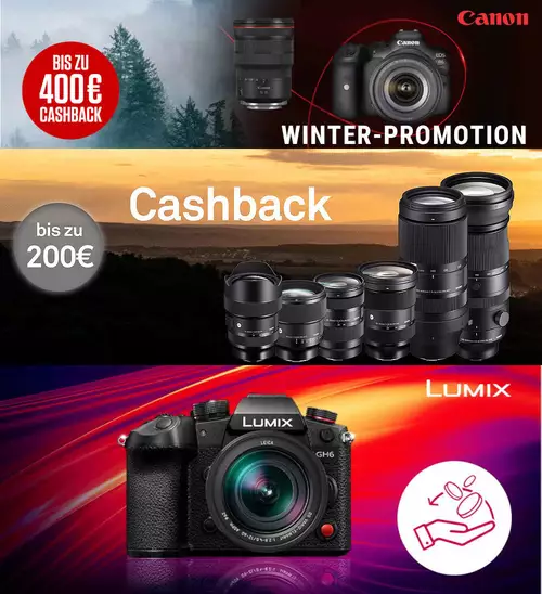 Canon, Panasonic und Sigma Wintercashbacks 2022: Bis zu 400 Euro beim Kauf von Kameras und Objektiven sparen