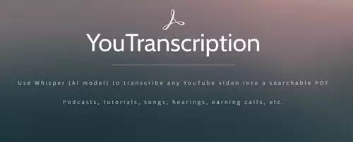 YouTranscription - Youtube Videos in durchsuchbare PDFs transkribieren