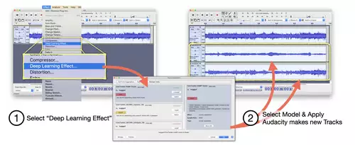Frische KI-Audio Modelle selbst ausprobieren - Deep Learning Tools for Audacity