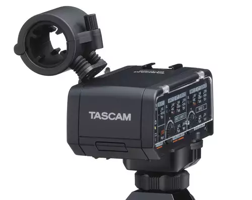 Tascam bringt XLR-Blitzschuh-Adapter fr Canon, Nikon und Fujifilm DSLMs 