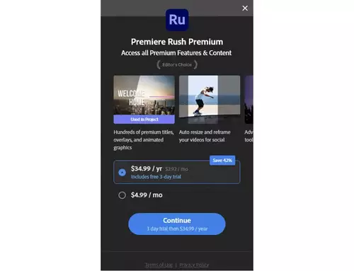 Adobe Premiere Rush - jetzt auch als Mobile Only Abo fr 4,99 US-Dollar