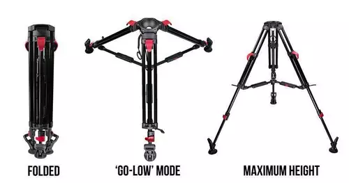 Cartoni RED LOCK Stativ mit wechselbarer 75, 100 mm Aufnahme und 60 kg(!) Traglast // IBC 2019 