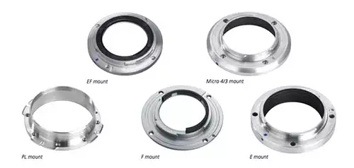 Diverse Objektivanschlüsse inkl. PL der Zeiss Compact Primes Serie