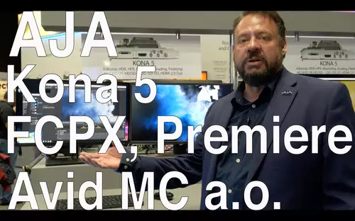 Messevideo: AJA Kona 5 mit 12G-SDI und HDMI 2.0 fr Avid MC, FCPX, Premiere Pro CC u.a. // IBC 2018