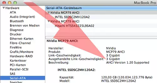 Korrekte 3 Gbit/s ausgehandelte Geschwindigkeit bei der Intel 320 und 510 SSD