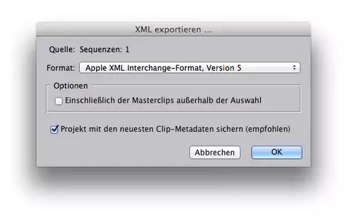 7toX XML-Konvertierungstool für Final Cut Pro 7 nach Final Cut Pro X : fcp7xml export
