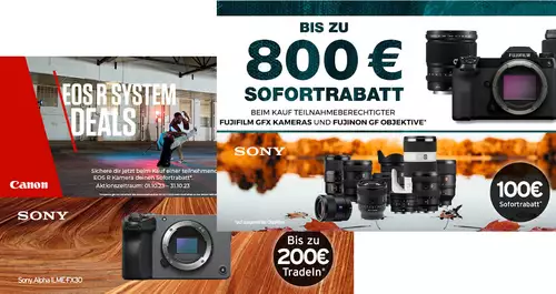 Sofortrabatte und Sonderaktionen im Herbst 2023 (Sony, Canon, Nikon, Fujifilm)