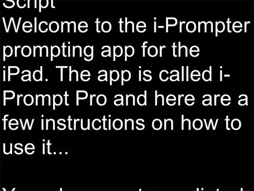 DiverseTeleprompter Software für das iPad inkl. Fernbedienung verfügbar