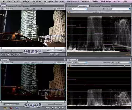 Parallele Waveformanzeige in Final Cut Pro 7