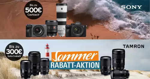 Bis zu 500 Euro sparen bei Kameras und Objektiven von Sony und Tamron