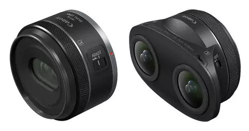 On the left the Canon RF-S 7.8mm F4, on the right the RF-S 3.9mm F3.5 