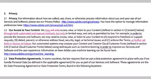 Adobe Nutzungsbedingungen werden nach User-Aufregung nochmals berarbeitet