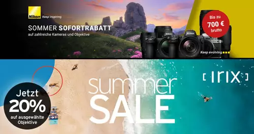 Rabattangebote für Kameras und Objektive von Nikon und Irix sowie 50% auf Affinity