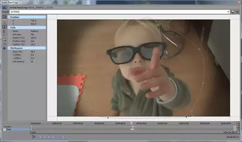 Vegas unterstützt sogar animierte Bezier-Masken - Eigentlich eine Domäne ausgewachsener Compositing-Programme.