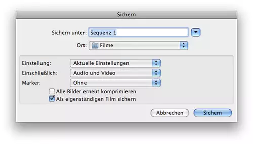 4. Final Cut Pro: Export QuickTime-Film oder Konvertierung? : eigenst