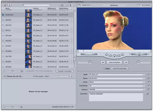 Namen im Loggen und Übertragen Menue vergeben, bedeutet gleicher Name für Clip und Datei