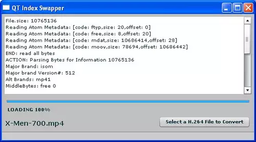 Flash H.264 Video als Progressive Download fürs Netz komprimieren : QTIndex