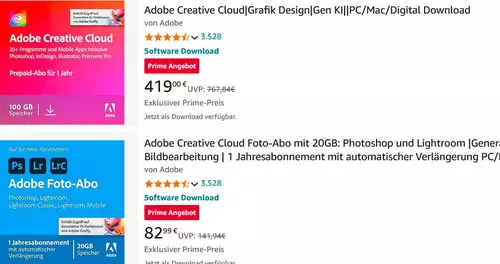 Prime Deal Days: Adobe Creative Cloud 45% gnstiger