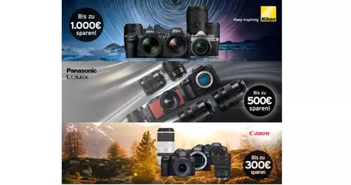 Bis zu 1.000 Euro Cashback fr Kameras und Objektive u.a. von Nikon, Canon und Panasonic