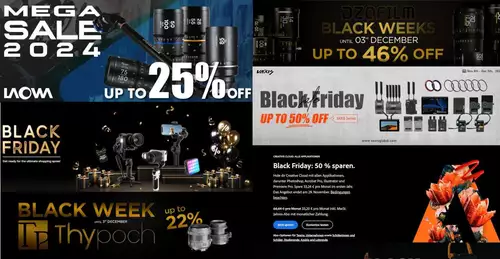 Viele weitere Black Friday Angebote fr Foto und Video von Adobe, SmallRig, Teradek, Zhiyun und Laowa