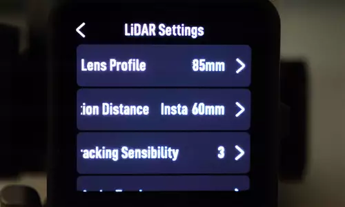 DJI RS3 Pro Gimbal inkl. Lidar Autofokus fr manuelle Objektive: Erster Test und Setup : DJILidarMenue