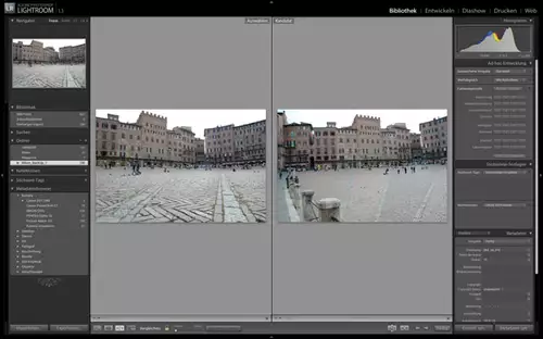Bildvergleich in Lightroom XY