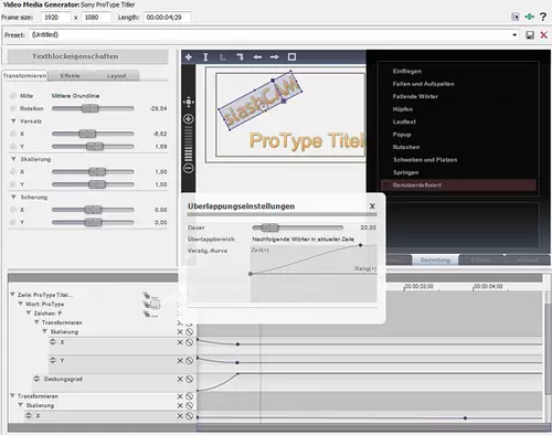 Mit ProType lassen auch ausgefallenere Typoanimationen erstellen.