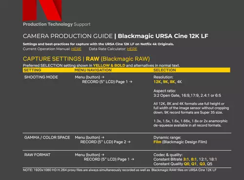 Camera Production Guide Blackmagic URSA Cine 12K LF