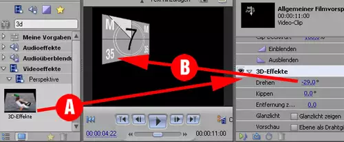 Abbildung 2- Über den Effekt "3D-Effekte" drehen wir unser Logo leicht im Raum.