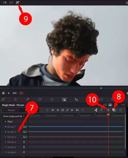 KI hilft mit - Die Magic Mask in Davinci Resolve 18 : step7 10