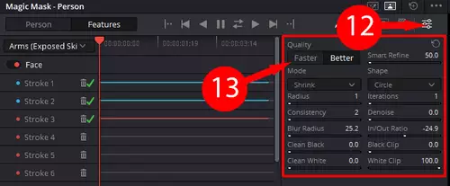 KI hilft mit - Die Magic Mask in Davinci Resolve 18 : step12 13