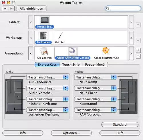 WACOM Intuos 3 A5 : EInstellung AE
