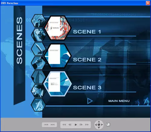  Das aus den DVD-Marken und einer DVD Men-Vorlage generierte Szenenmen in der Premiere Pro DVD-Vorschau