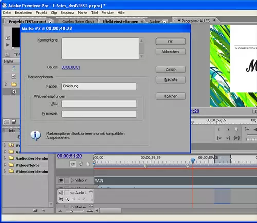 Sequenz-Marker in Premiere