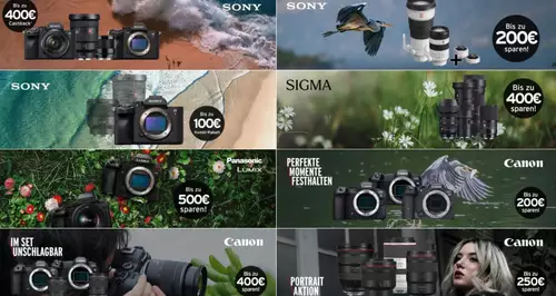 Bis zu 500 Euro Cashback von Canon, Sony und Panasonic fr Kameras und Objektive