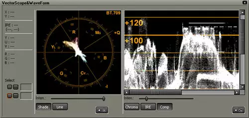 Vektorskop und Waveform-Monitor erlauben pixelgenaues Zoomen und unterstützen nun direkt den 709-Farbraum.