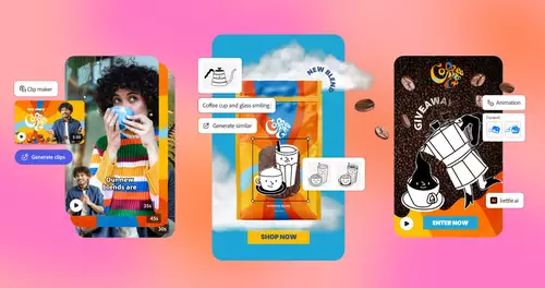 Adobe Express: App fr Creators mit neuen KI-Tools fr Animation und Video