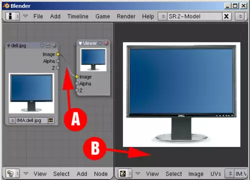 Geschafft - Blender gibt uns ein erstes Bild im Vorschaufenster aus.